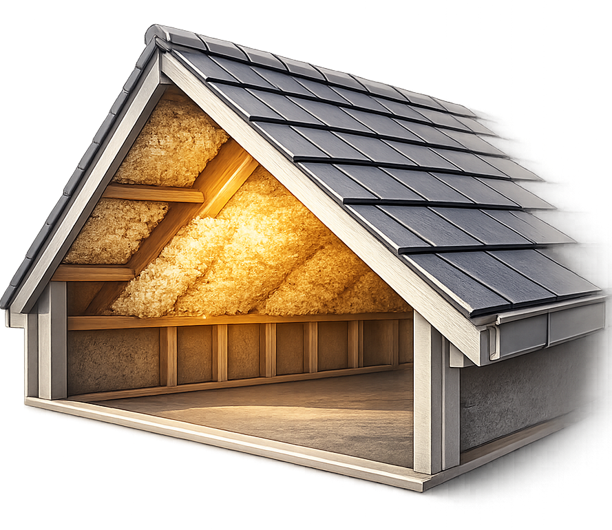 Isolation thermique projetée sous toiture et combles